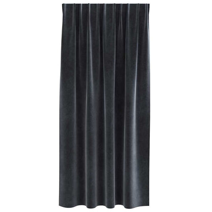 Curtains with Curtains 2 pcs Dark grey 140 x 175 cm Velvet