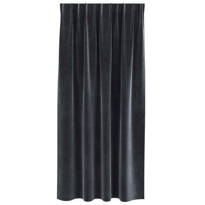 Blackout Curtains 2 pcs Dark Grey 140 x 175 cm Velvet