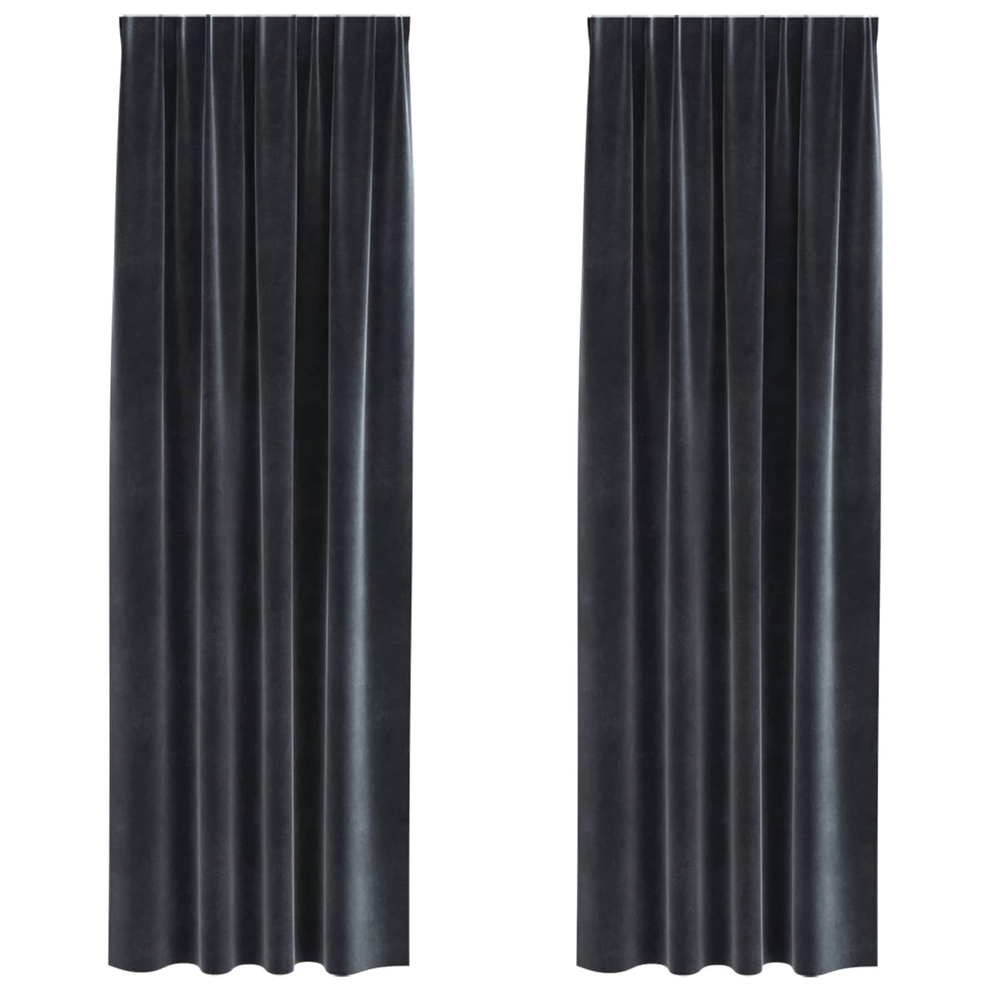 Blackout Curtains 2 pcs Dark Grey 140 x 225 cm Velvet
