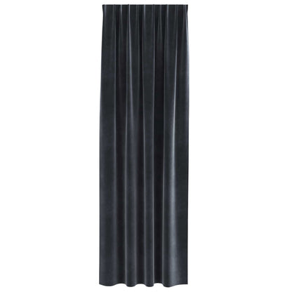Blackout Curtains 2 pcs Dark Grey 140 x 225 cm Velvet
