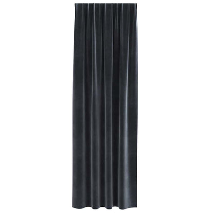 Curtains with Curtains 2 pcs Dark grey 140 x 260 cm Velvet