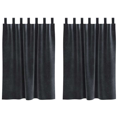 Curtains with Curtains 2 pcs Dark Grey 140 x 140 cm Velvet