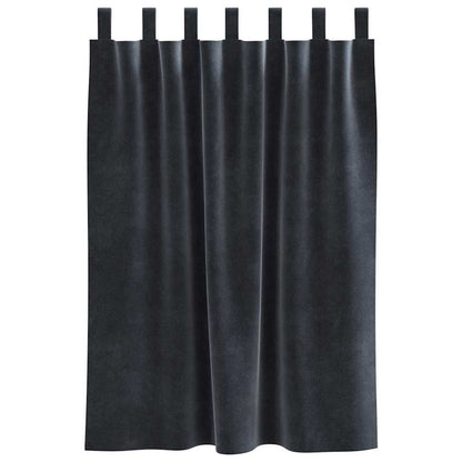 Curtains with Curtains 2 pcs Dark Grey 140 x 140 cm Velvet