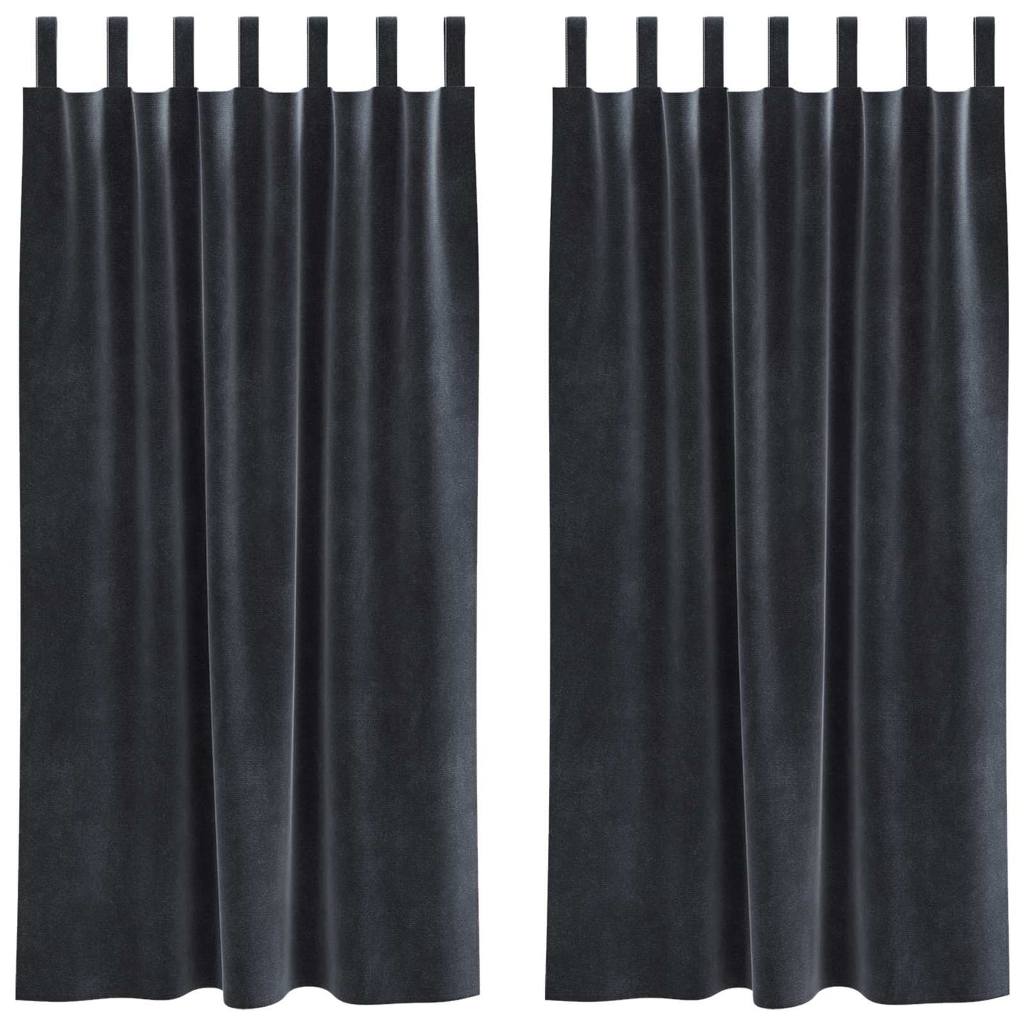 Blackout Curtains 2 pcs Dark Grey 140 x 175 cm Velvet