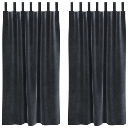 Blackout Curtains 2 pcs Dark Grey 140 x 175 cm Velvet