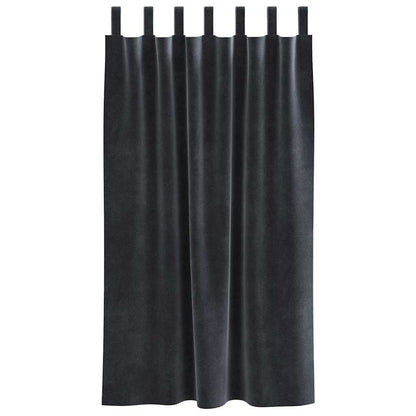 Curtains with Curtains 2 pcs Dark grey 140 x 175 cm Velvet