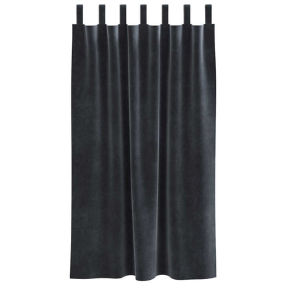 Blackout Curtains 2 pcs Dark Grey 140 x 175 cm Velvet