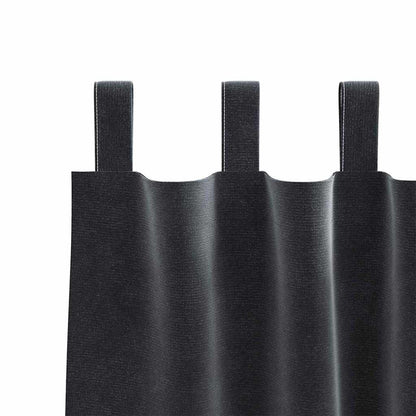 Curtains with Curtains 2 pcs Dark grey 140 x 245 cm Velvet