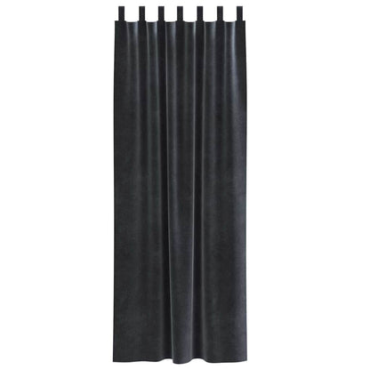 Curtains with Curtains 2 pcs Dark grey 140 x 260 cm Velvet