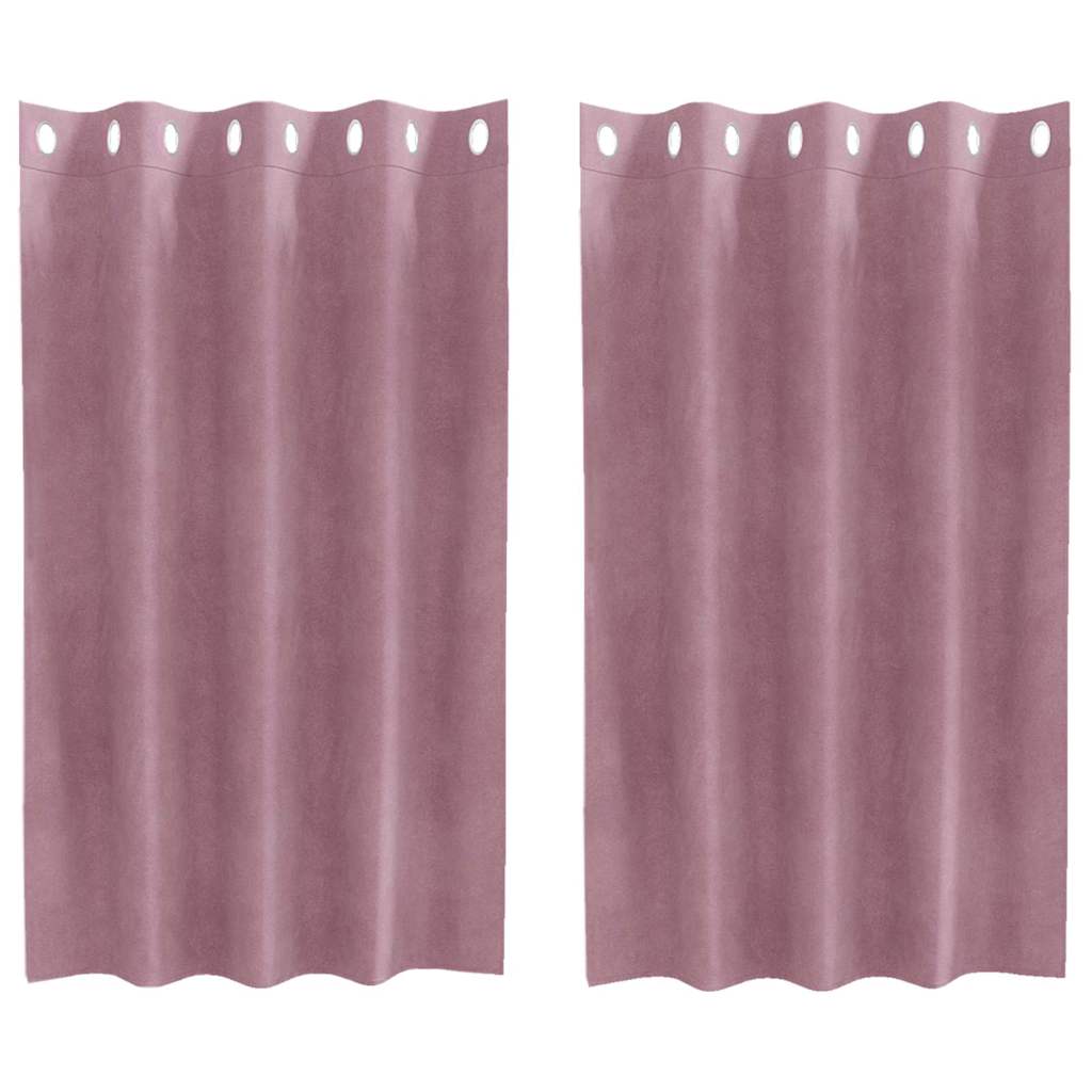 Curtains with Curtains 2 pcs Dark pink 140 x 140 cm Velvet
