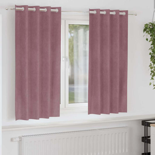 Curtains with Curtains 2 pcs Dark pink 140 x 175 cm Velvet