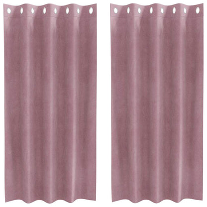 Curtains with Curtains 2 pcs Dark pink 140 x 175 cm Velvet