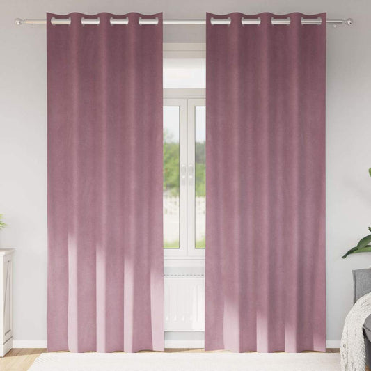 Curtains with Curtains 2 pcs Dark pink 140 x 245 cm Velvet
