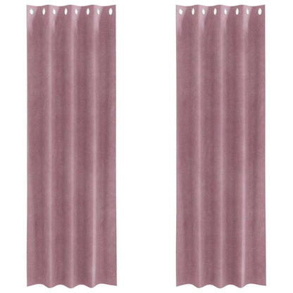 Curtains with Curtains 2 pcs Dark pink 140 x 245 cm Velvet