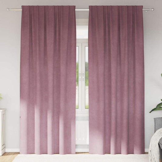 Curtains with Curtains 2 pcs Dark pink 140 x 225 cm Velvet