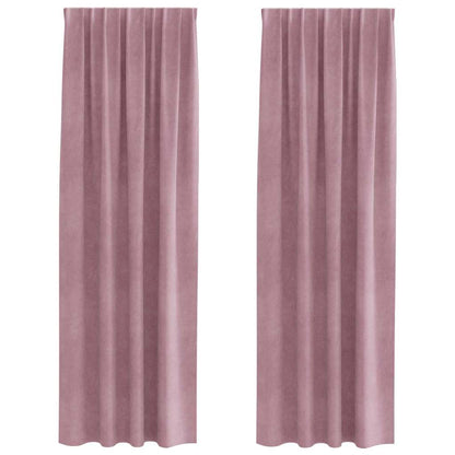 Curtains with Curtains 2 pcs Dark pink 140 x 225 cm Velvet