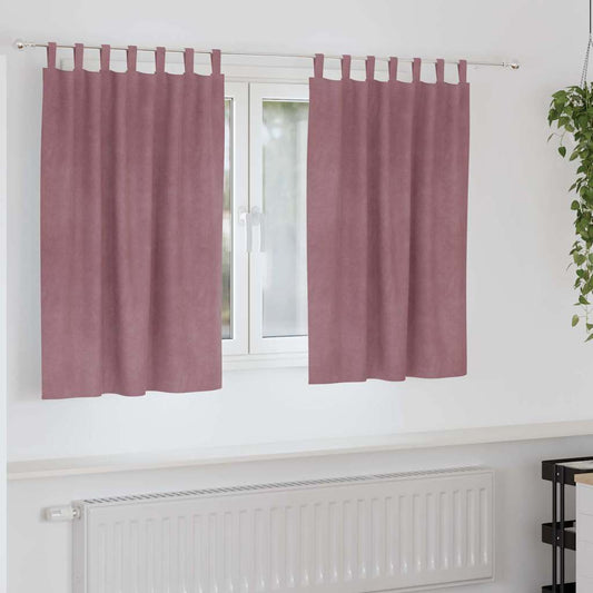 Curtains with Curtains 2 pcs Dark pink 140 x 140 cm Velvet