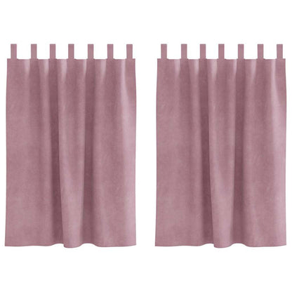 Curtains with Curtains 2 pcs Dark pink 140 x 140 cm Velvet