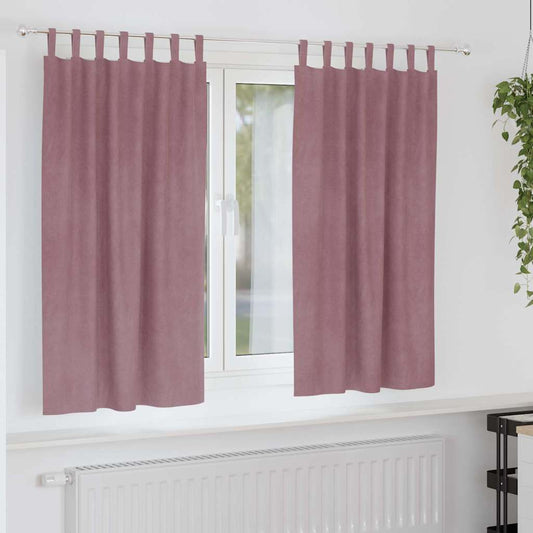 Curtains with Curtains 2 pcs Dark pink 140 x 175 cm Velvet