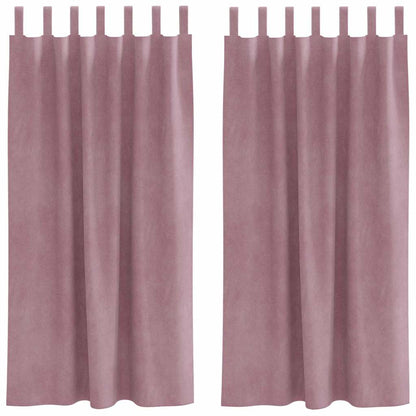 Curtains with Curtains 2 pcs Dark pink 140 x 175 cm Velvet