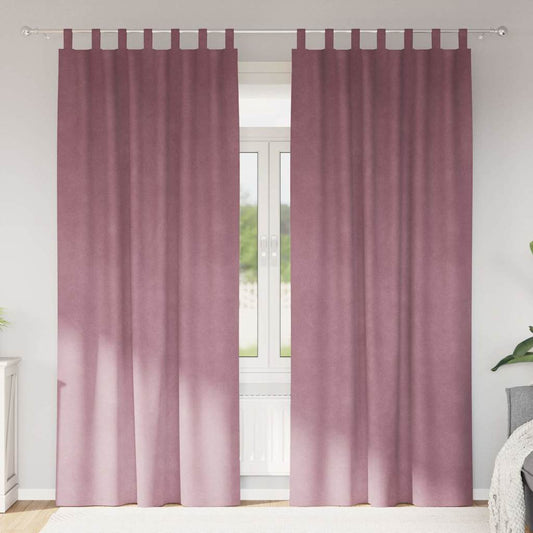 Curtains with Curtains 2 pcs Dark pink 140 x 225 cm Velvet
