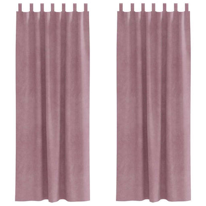 Curtains with Curtains 2 pcs Dark pink 140 x 225 cm Velvet