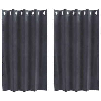 Curtains with Curtains 2 pcs Light grey 140 x 140 cm Velvet