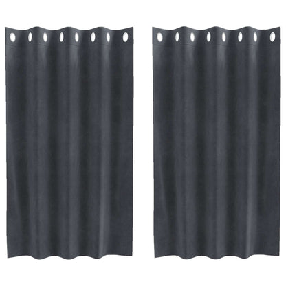 Blackout Curtains 2 pcs Light Grey 140 x 140 cm Velvet
