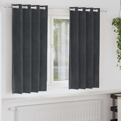 Curtains with Curtains 2 pcs Light grey 140 x 175 cm Velvet