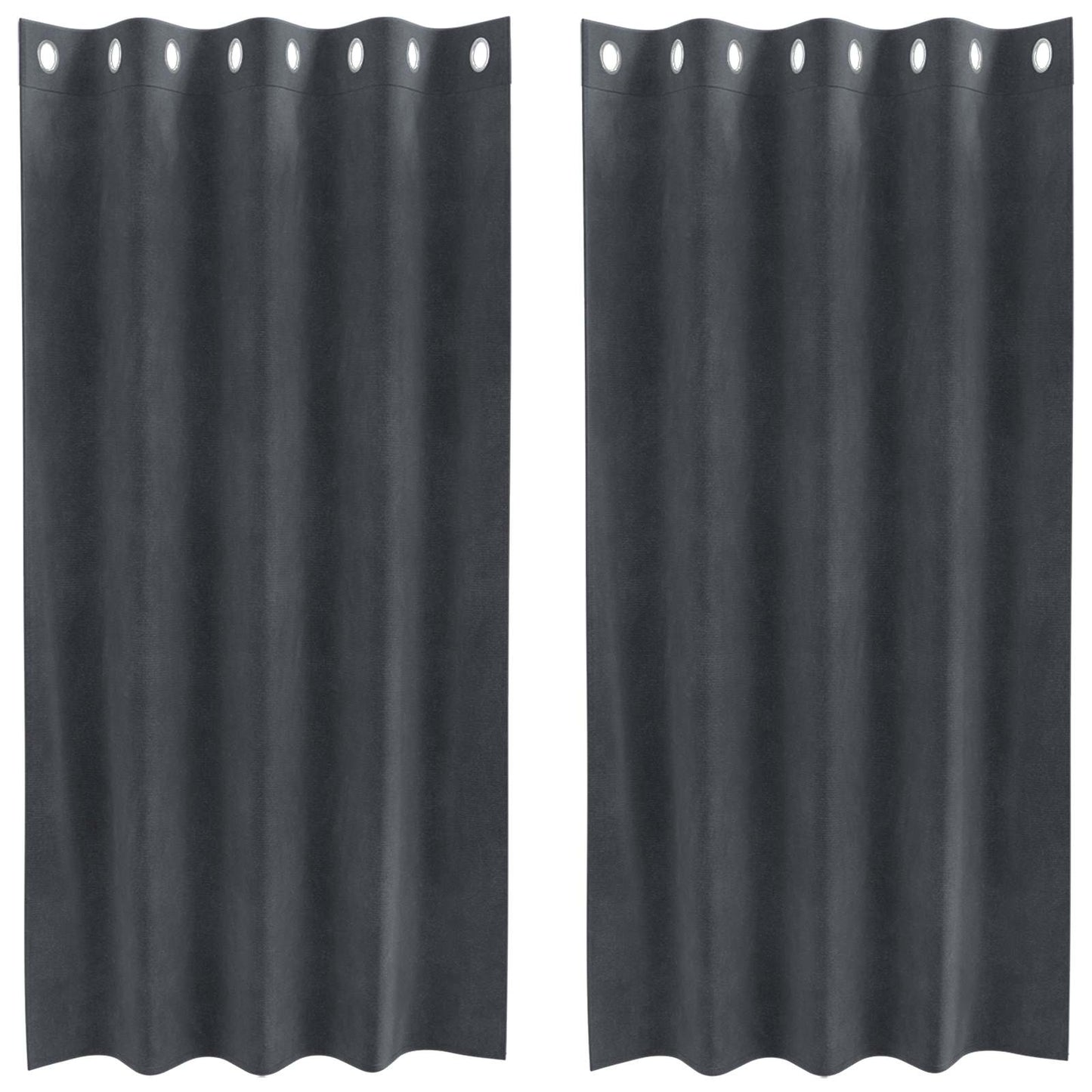 Blackout Curtains 2 pcs Light Grey 140 x 175 cm Velvet