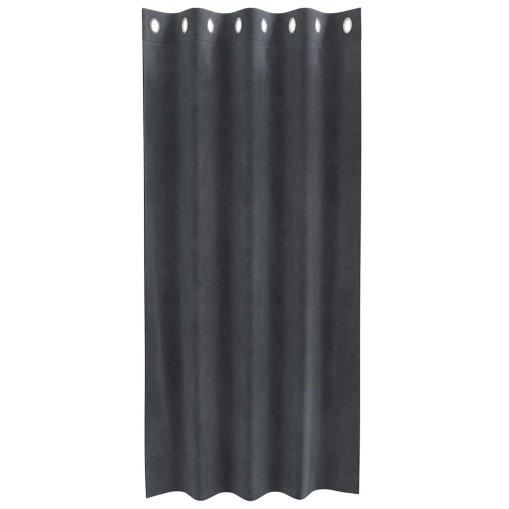 Curtains with Curtains 2 pcs Light grey 140 x 175 cm Velvet