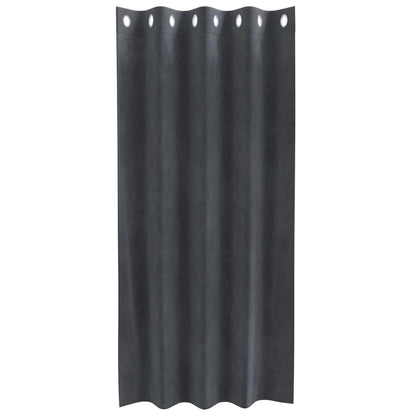 Curtains with Curtains 2 pcs Light grey 140 x 175 cm Velvet