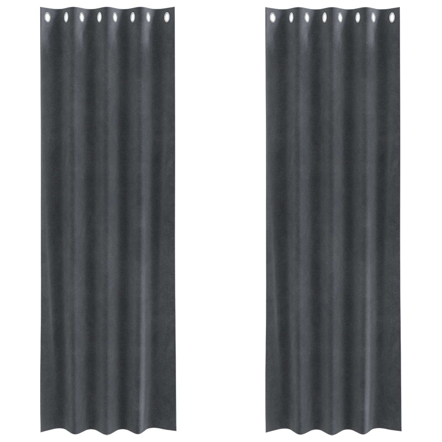 Blackout Curtains 2 pcs Light Grey 140 x 245 cm Velvet