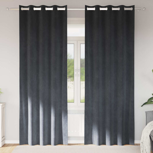 Blackout Curtains 2 pcs Light Grey 140 x 260 cm Velvet