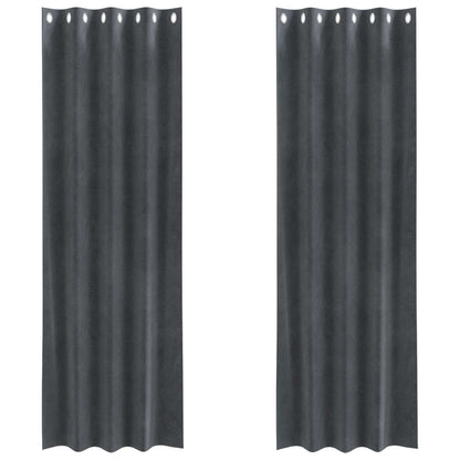 Blackout Curtains 2 pcs Light Grey 140 x 260 cm Velvet