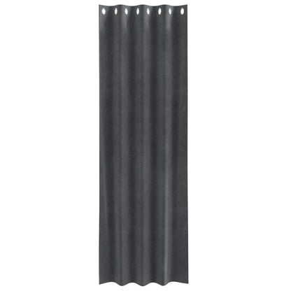 Curtains with Curtains 2 pcs Light grey 140 x 260 cm Velvet
