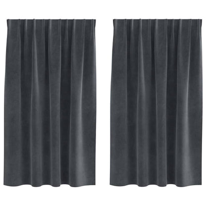 Curtains with Curtains 2 pcs Light grey 140 x 140 cm Velvet