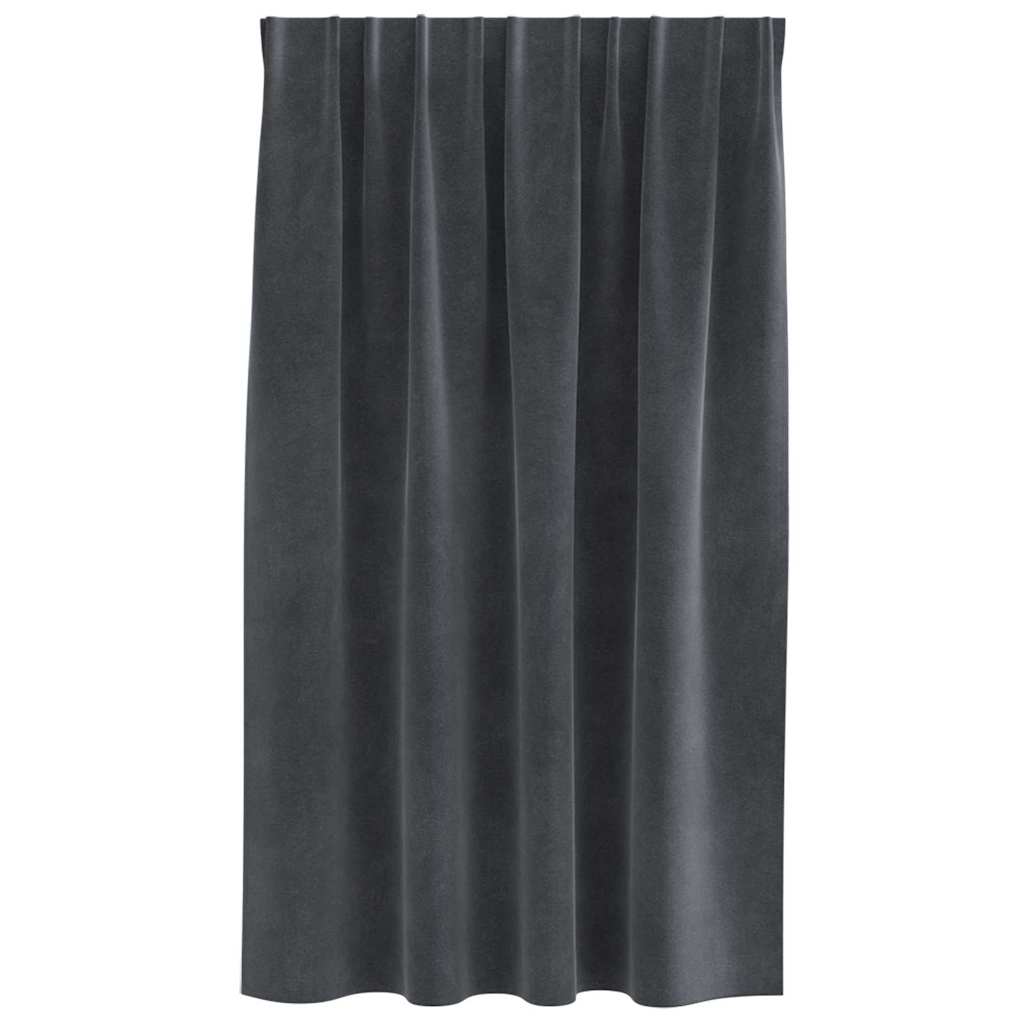 Curtains with Curtains 2 pcs Light grey 140 x 140 cm Velvet