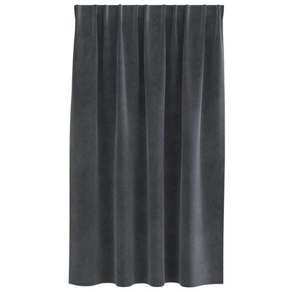 Curtains with Curtains 2 pcs Light grey 140 x 140 cm Velvet
