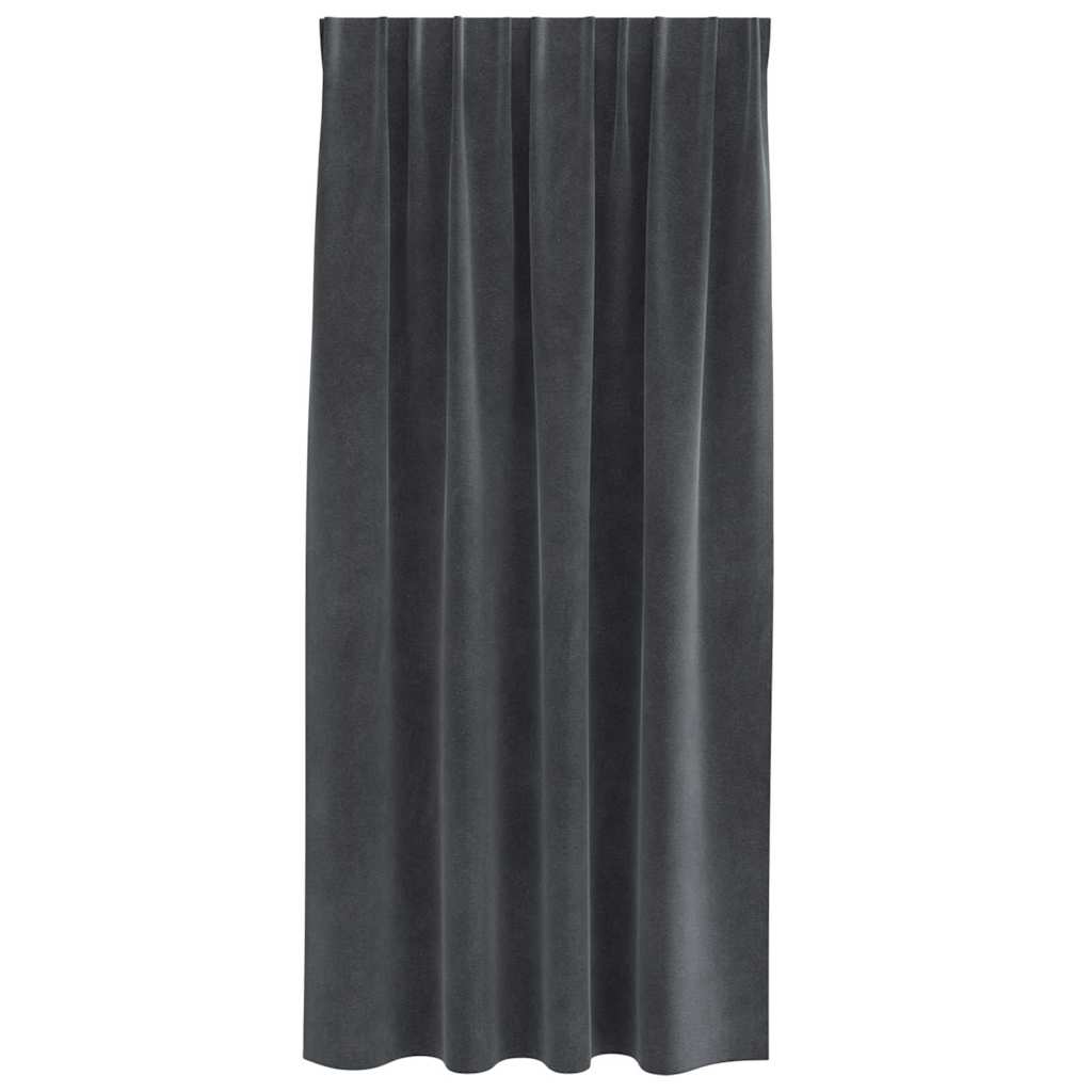 Curtains with Curtains 2 pcs Light grey 140 x 175 cm Velvet