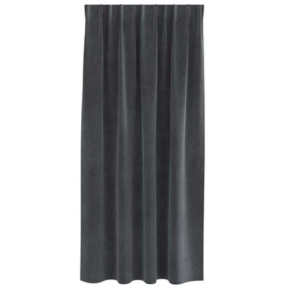Curtains with Curtains 2 pcs Light grey 140 x 175 cm Velvet