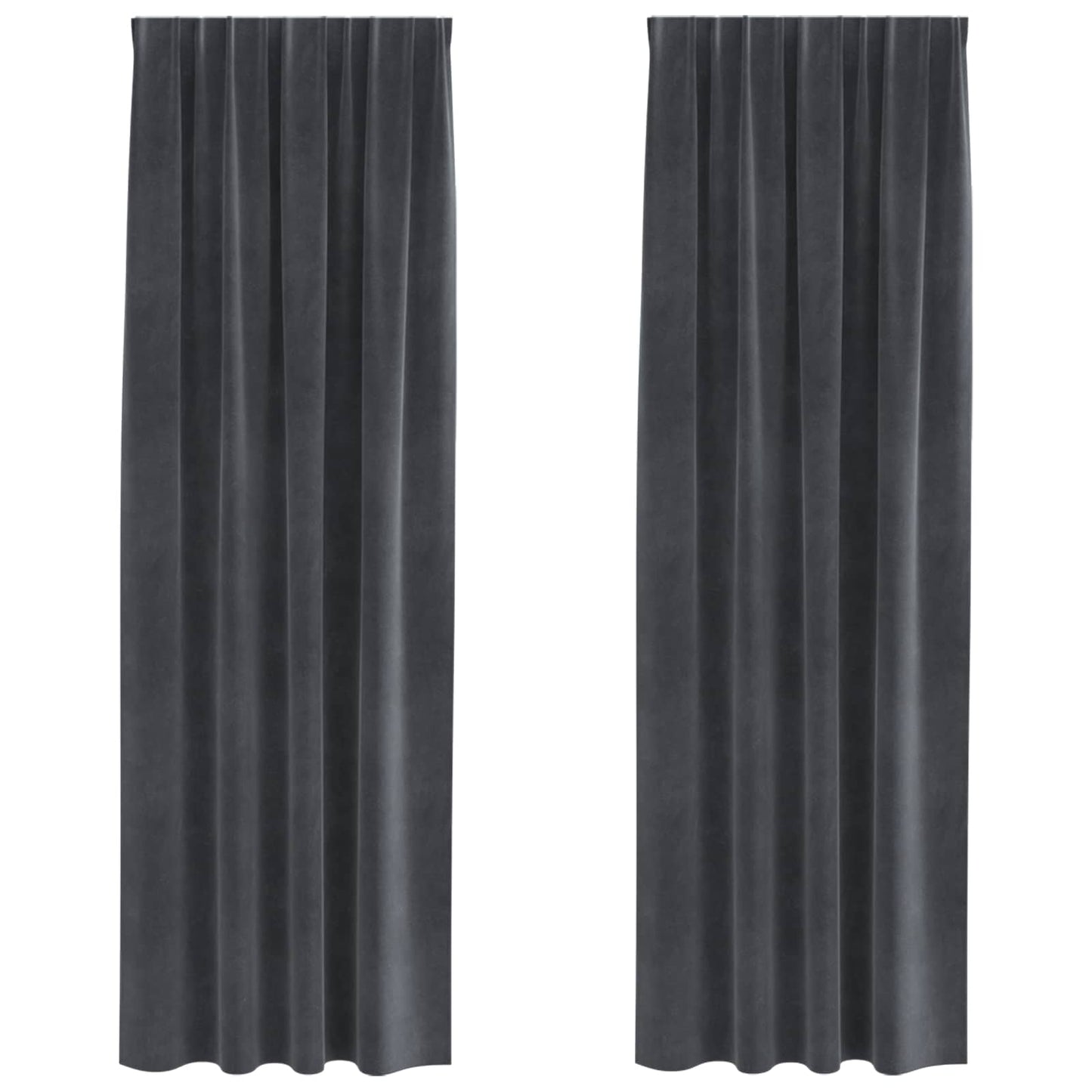 Blackout Curtains 2 pcs Light Grey 140 x 225 cm Velvet