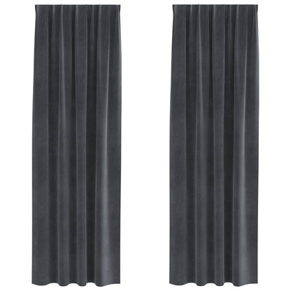Blackout Curtains 2 pcs Light Grey 140 x 225 cm Velvet