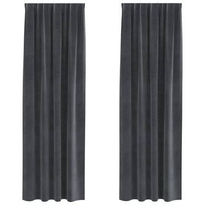 Curtains with Curtains 2 pcs Light Grey 140 x 260 cm Velvet