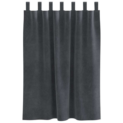 Curtains with Curtains 2 pcs Light grey 140 x 140 cm Velvet
