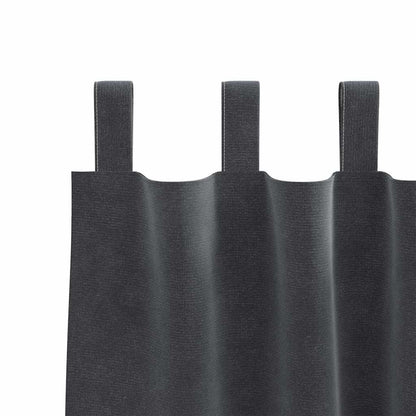 Curtains with Curtains 2 pcs Light grey 140 x 175 cm Velvet