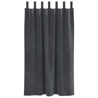 Curtains with Curtains 2 pcs Light grey 140 x 175 cm Velvet