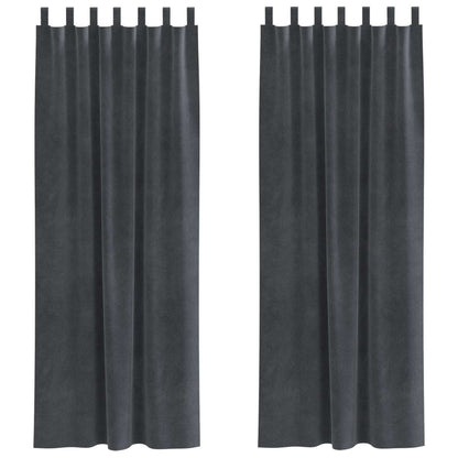 Blackout Curtains 2 pcs Light Grey 140 x 245 cm Velvet