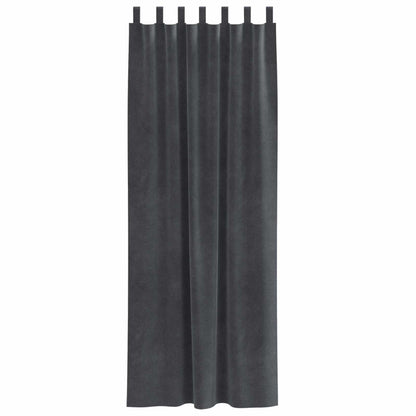 Blackout Curtains 2 pcs Light Grey 140 x 245 cm Velvet