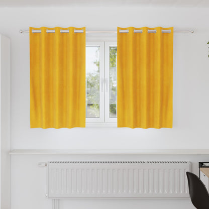 Blackout Curtains 2 pcs Mustard Yellow 140 x 140 cm Velvet
